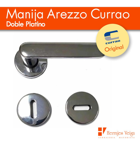 Manija Arezzo Doble Platino Picaporte Currao Pack 22 Juegos Platino