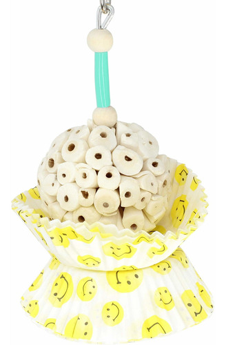 Bonka Bird Toys 1925s Smiley Cup Cake Forrajeando Loro Jaula