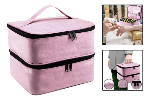 Bolsa De Almacenamiento De Esmalte De Uñas Portátil Rosa