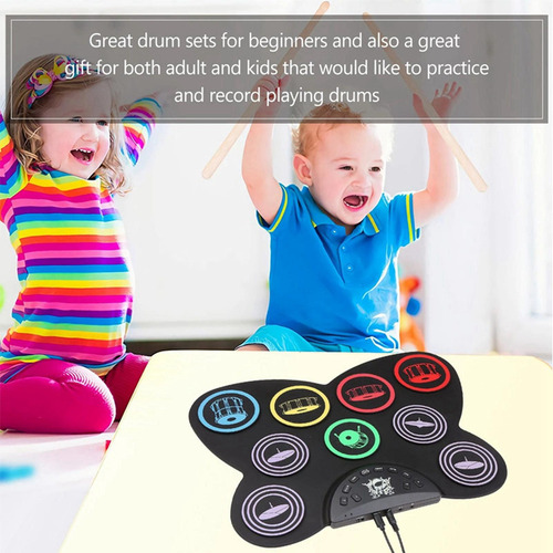 Roll Up Electronic Drum Set Practice Drum Pad 7 Drum Pad
