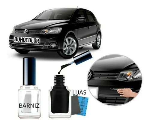 Imagen 1 de 5 de Retoque Rayones Universal Negro + Barniz Apto Todas Marcas