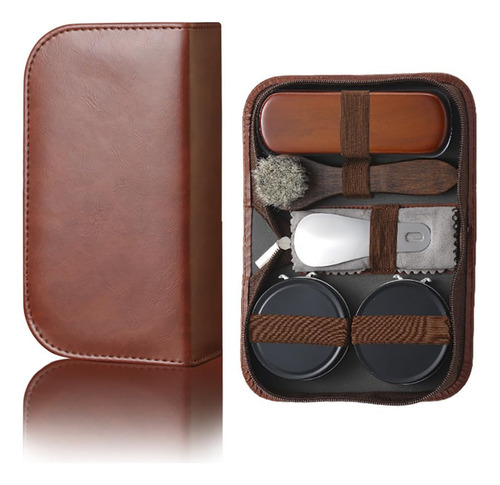 Kit De Cuidado Para Zapatos Con Cepillos Y Pulidor
