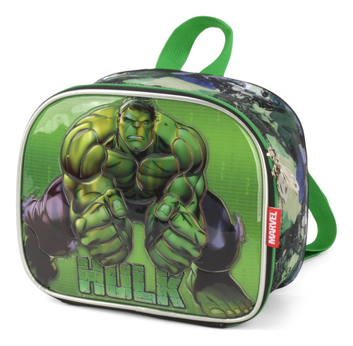 Luxcel LA39593AG cor verde 19cm x 23cm x 10cm lancheira térmica escolar do hulk