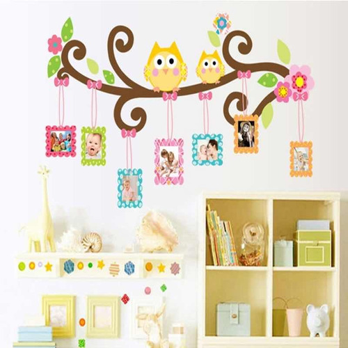 Vinil Decorativo Infantil Con Porta Retratos A Colores