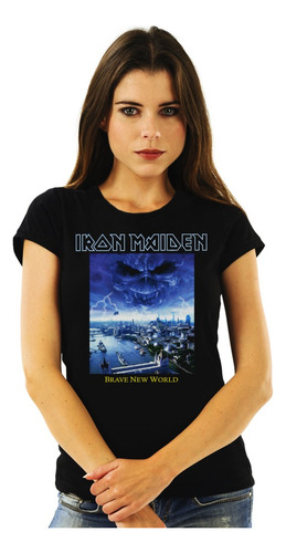 Polera Mujer Iron Maiden Brave New World Metal Impresión Dir