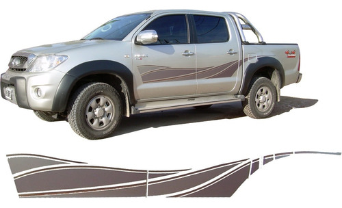 Franjas Laterales Toyota Hilux Srv 2010 Adhesivos Calcos  