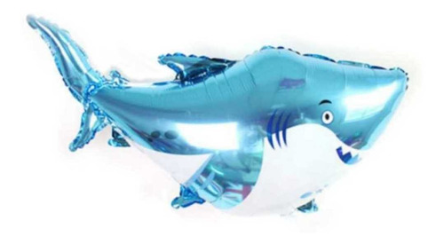Globo Metalizado Forma Tiburón Mar De 30 Cm