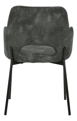 Set De 2 Sillas De Comedor 3038 Shcola Estructura de la silla Negro Asiento Gris oscuro Diseño de la tela Liso