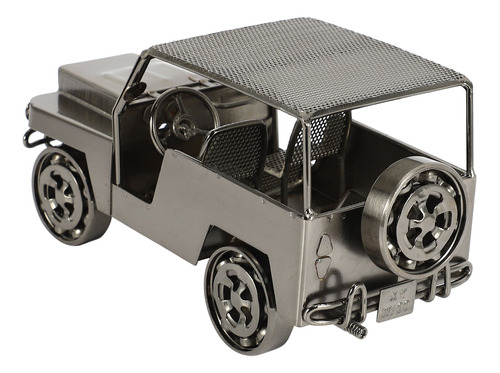 Figura De Coche Retro Modelo Jeep, Decoración De Metal Hech