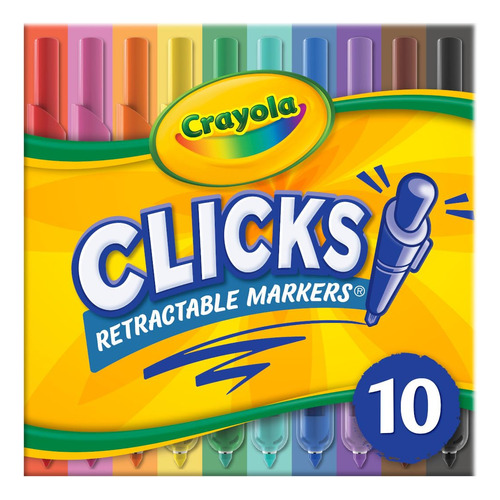 Crayola Marcadores Lavables Clicks Con Puntas Retráctiles,.