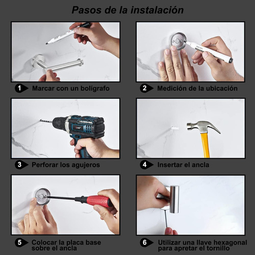 5 Piezas Juego De Accesorios De Ganchos Para Toallas Baño