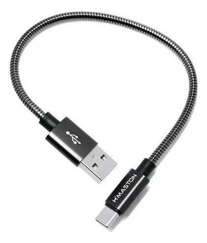 Cabo Usb Tipo C Curto 20 Cm Turbo Reforçado Cor Preto