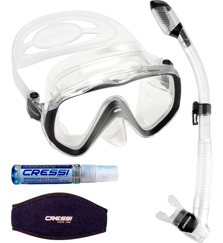 Kit Máscara+respirador Cressi Liberty+dry+anti Fog+strap