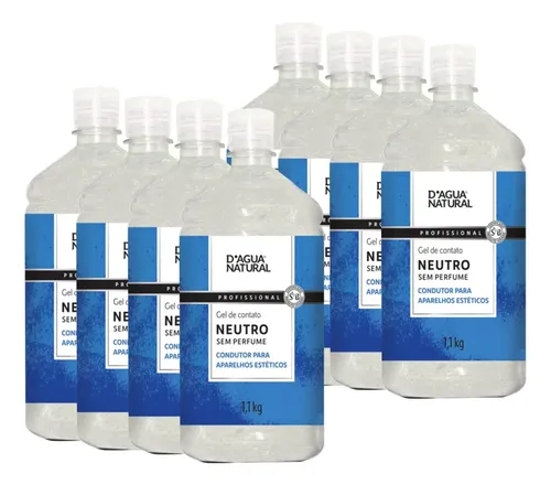 8 Gel Contato para Eletroterapia Neutro 1,1kg Dagua Natural