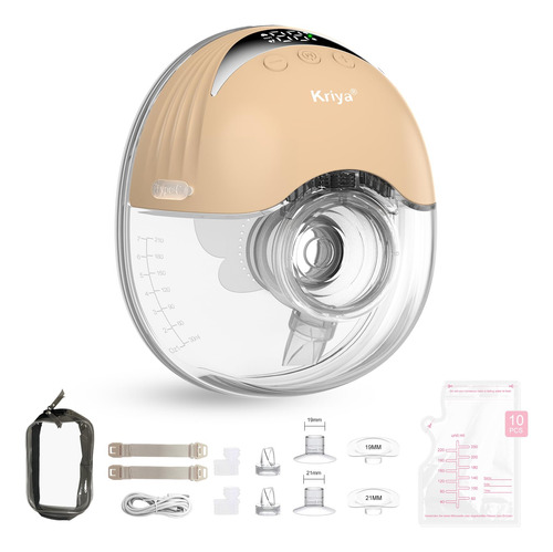 Kriya Extractor De Leche Portatil Manos Libres, 4 Modos Y 12