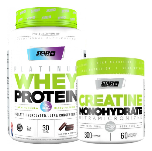 Combo Whey Protein Cookies & Cream + Creatina Star Nutrition