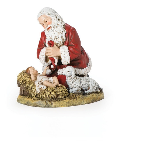 Santa Adorando A Niño Jesús 33cm, Roman Christmas