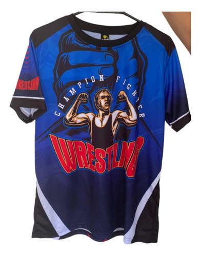 Polera Lucha Wrestling Talla M, Poliéster 