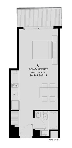 Imagen 5 de 5 de Venta Monoambiente De Pozo En Colegiales - Nuevo Emprendimiento Freire & Lacroze