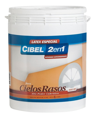 Latex Blanco Cielo Rasos 2en1 Cibel 4 Litros