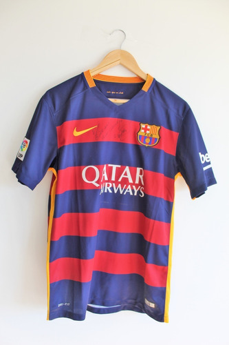 Camisa Barcelona 2015 Original Autografada Pelo Neymar