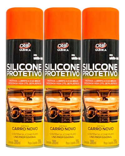 3 Silicone Painel Limpa Da Brilho E Protege Spray 300ml