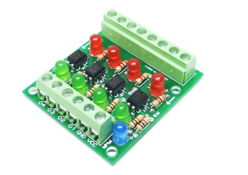 2 Pzas Modulo Optoacoplador 4 Canales 24-12v A 5v Arduino