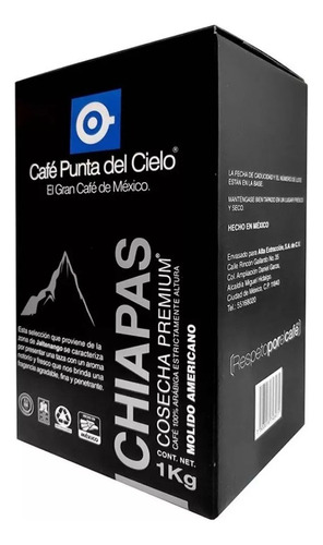 Café Molido Punta Del Cielo Cosecha Premium De Chiapas 1 Kg