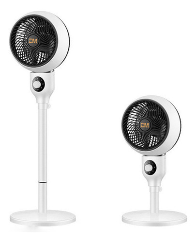 2 En 1 Ventilador De Piso Giratorio 3 Velocidades Doble Uso Para Sobremesa Color Blancodm