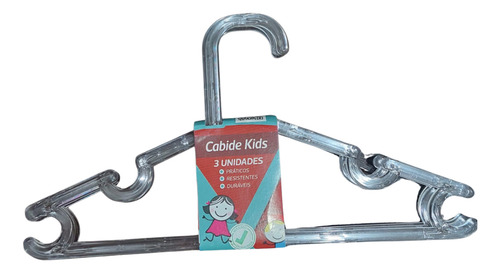 Kit De Cabide Infantil Transparente Com 3 Unidades