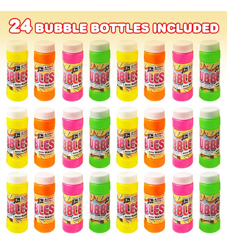 Paquete 24 Botellas Sopladoras Burbujas Varitas 3.5, Niños V Color