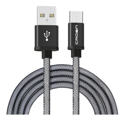 Cable Usb Micro Cilíndrico  1mt Crown Cmcu-3072m Tvirtual