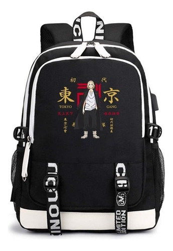 Mochila Anime Tokyo Revengers Sano Manjiro Mikey Print Usb