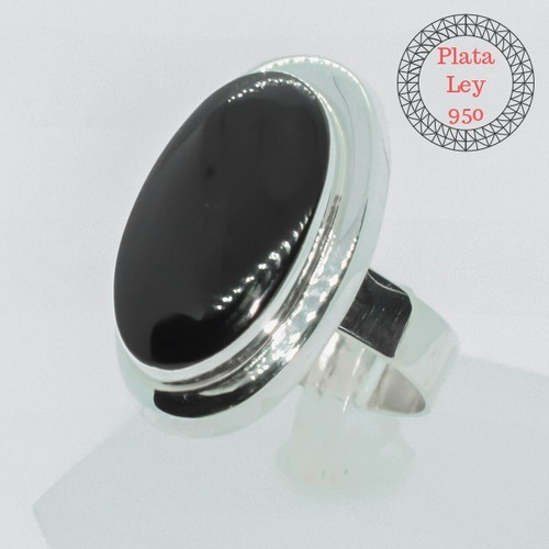 Anillo Ónix Modelo Oval Eye Plata 950 - Neko Rings