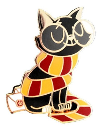 Pin Metálico Gato Harry Potter Hogwarts Magia Regalo