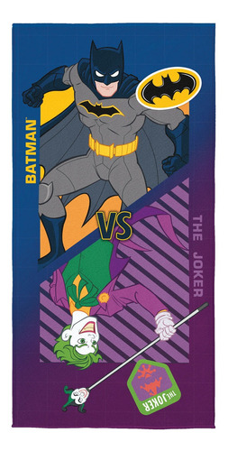 Toalha De Praia Aveludada Transfer Batman Vs Coringa Lepper Cor Azul Batman Coringa