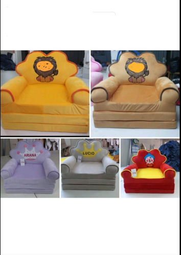 Silla Sillón Para Niños Bebes Colores También Con Nombre