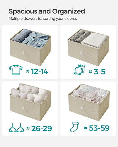 Songmics Cómoda Para Dormitorio Cómoda Cómoda De 6 Cajones