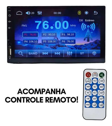 Multimídia 1din H-tech Espelhamento Usb Bluetooth Full Touch