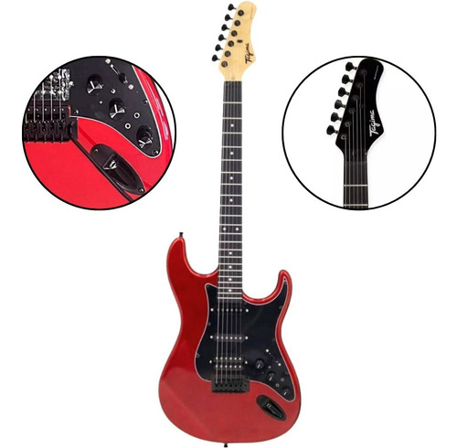 Guitarra regulada Tagima Fone, Sixmart Effects CA, color rojo