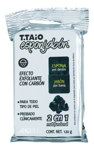 Esponjabón Efecto Exfoliante Con Carbón 120g T.taio