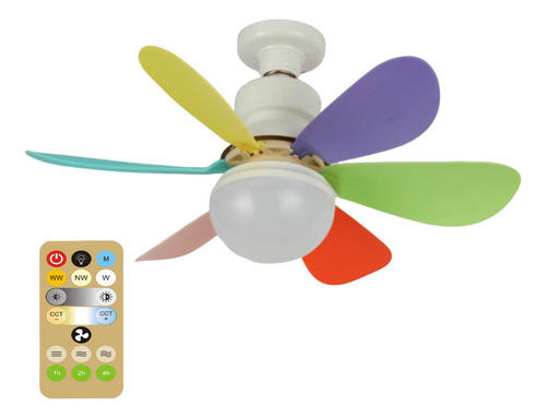 Li Luz Led De Ventilador Con Control Remoto Inteligente B