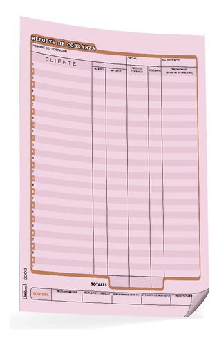 Reporte De Cobranza Printaform 2003 Carta 25 H. Rosa