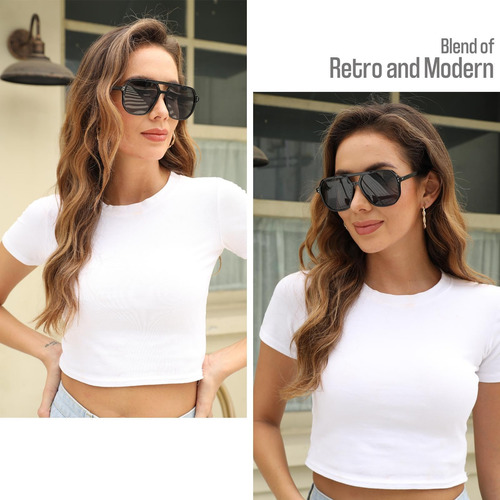 Mosanana Gafas De Sol De Aviador De Gran Tamaño Para Mujeres