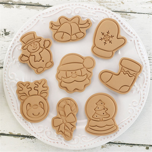 Juego De Moldes Navideños De 8 Piezas Para Tartas E Cake Mol