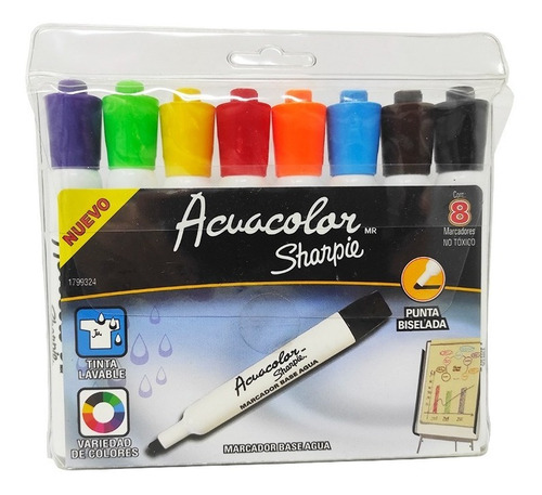 Marcador Agua Acuacolor Paq 8 Pzs Colores Cincel