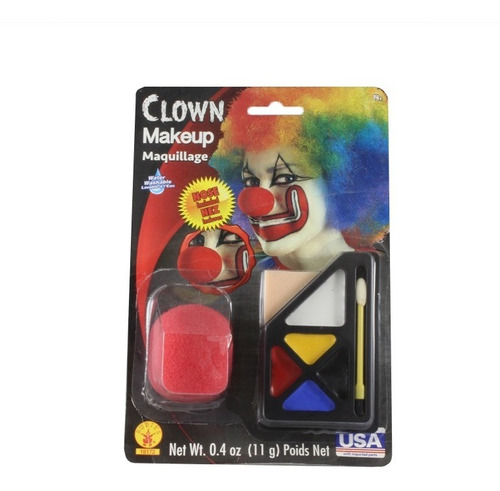 Clown Makeup, Maquillaje De Payaso 11g.