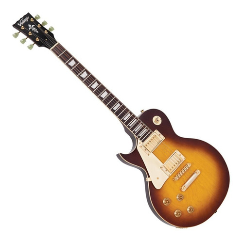 Guitarra Vintage Lv100 Lv100tsb Zurda Tobacco Sunburst