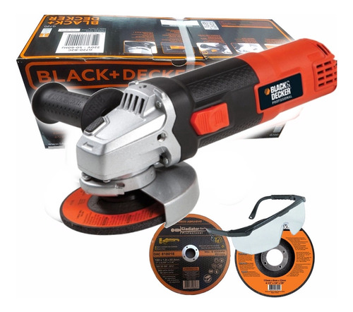 Amoladora Angular Black And Decker 4½ +lentes +discos G720n