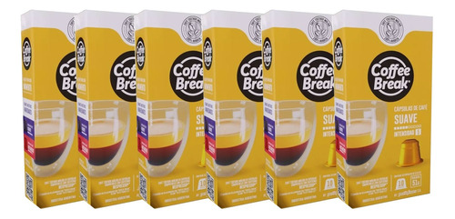 Capsulas Nespresso Coffee Break Suave Pack X 6 Cajas